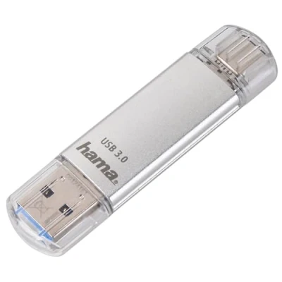 Abbildung von Hama USB Stick, 64 GB (Speicherstick C A, 3.1/3.0, Universal Datenspeicher mit 40 MB/s aus Aluminium, für Windows/MacBook), Silber Laeta Kompakt