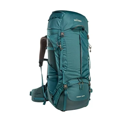 Abbildung von Tatonka Yukon 70+10 Trekkingrucksack mit Frontzugriff, verstellbarem Rückensystem, extra Bodenfach, Regenhülle und 80 Liter Volumen (teal green/jasper)