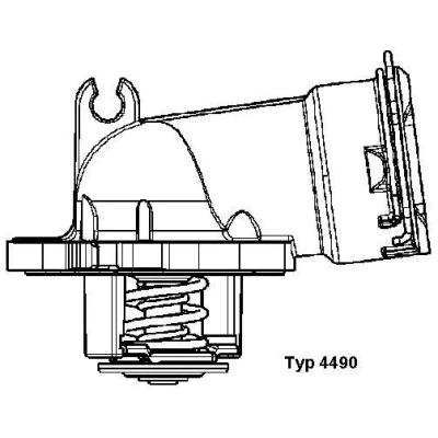 Abbildung von WAHLER 4490.87D Kühlwasserthermostat 87 mit Dichtung Schlauchklemme MERCEDES BENZ: C Klasse Limousine, T modell, E Limousine