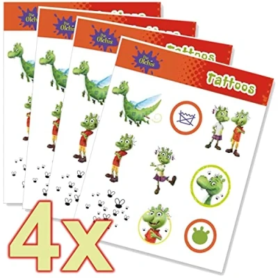 Abbildung von Tattoo Set * OLCHI als Mitgebsel, Geschenk oder zum Spielen 4 Bögen mit 36 Tattoos Die Olchis Aufkleber Sticker Kinder Kindergeburtstag Geburtstag