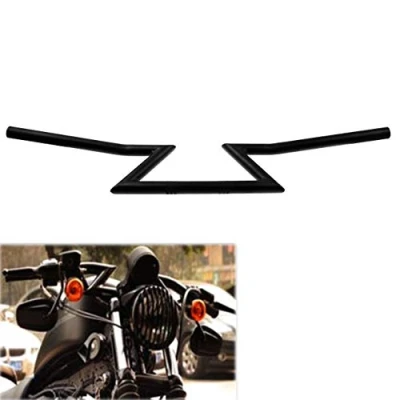Abbildung von HDBUBALUS Motorrad Lenker, 22 mm, Drag Z Bar, für Harley, Honda, Yamaha, Suzuki, Kawasaki, Chopper, Bobber Touring Custom, schwarz