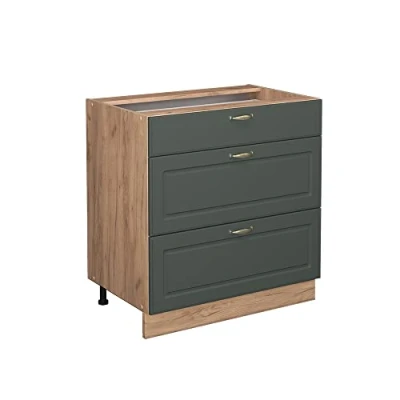 Abbildung von Vicco Unterschrank Fame Line Grün Gold Landhaus/Eiche 80cm, ohne Arbeitsplatte