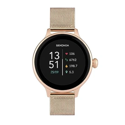Abbildung von Sekonda Connect 40625 Smartwatch, 40 mm, mit rotgoldenem Edelstahlarmband