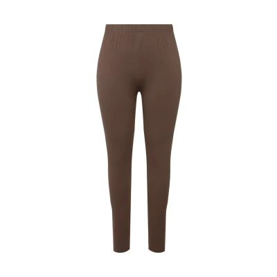 Abbildung von Ulla Popken Damen Leggings Hose, Nougatbraun, W32 / L32
