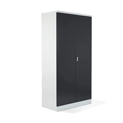 Abbildung von Schrank &amp; Stuhl XXL Werkzeugschrank Werkstattschrank/Stahlschrank mit 4 höhenverstellbaren, vollverzinkten Fachböden, 195x92x60, Grau/Schwarz
