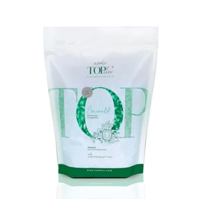 Abbildung von Italwax Top Line Emerald 750g Waxing Perlen für Haarentfernung Duftlos Synthetische Formulierung ideal empfindliche Haut Empfohlen Bikinizone und Achseln