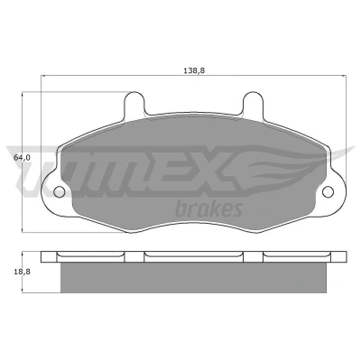 Abbildung von TOMEX brakes TX 10 66 Bremsbelagsatz Vorderachse FORD: Transit Mk4 Pritsche/Fahrgestell, Mk3 Bus
