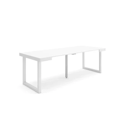 Abbildung von Skraut Home Ausziehbarertisch Multifunktionaler ausziehbarer 220 Für 10 Gäste Massivholz Beine Moderner Stil Weiß