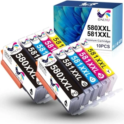Abbildung von ONLYU PGI 580XXL CLI 581XXL Druckerpatronen für Canon 581 580 XXL TR8550 PIXMA TS6350 TS9550 TS705 TS8350 TR7550 TS6150 TS8150 TS9150 TS9155 TS6351 (10 Pack)