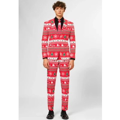 Abbildung von Opposuits Winter Wonderland Anzug, Herren, Größe: 48, Red