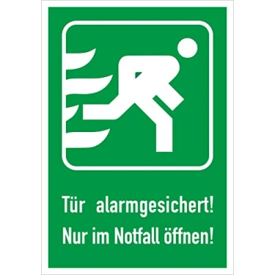 Abbildung von carstyling XXL Aufkleber &#039;Tür alarmgesichert Nur im Notfall öffnen!&#039; 200 x 140 mm