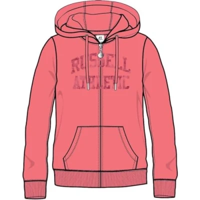 Abbildung von Russell Athletic A21122 SR 603 Zip THR Hoody Sweatshirt Damen Steel Marl Größe S