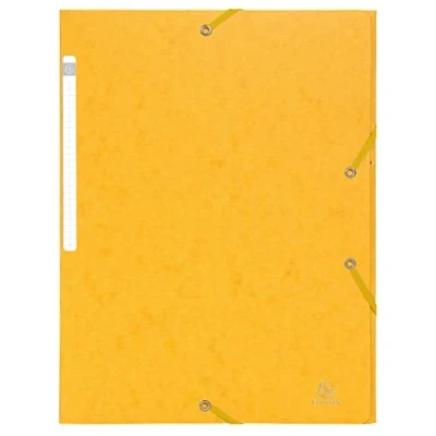 Abbildung von Exacompta 55759E Sammelmappe (Manila Karton, Etikett, 3 Klappen, Gummizug, 425g, DIN A4) 1 Stück gelb