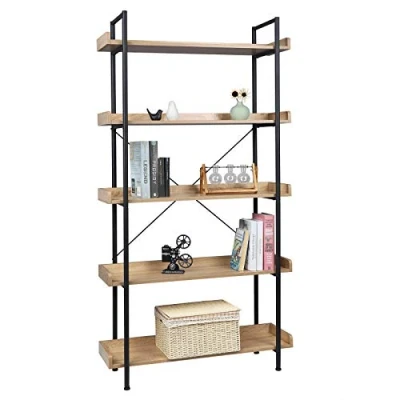 Abbildung von Woltu Bücherregal, 1 tlg., Standregal mit 5 Ablagen 91x30x173cm eiche hell