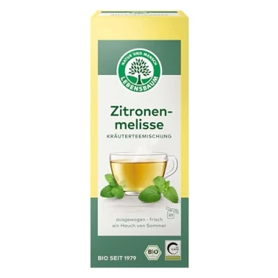 Abbildung von Lebensbaum Zitronenmelisse, Bio Kräutertee Mischung, Zitronenmelissen Tee, Sommer 100% Zitronenmelisse &amp; Zitronengras, 20 Teebeutel, 30g