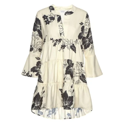 Abbildung von LASCANA Blusenkleid, in weiter Form mit Volants und Blumenprint, Tunikakleid, Strandkleid