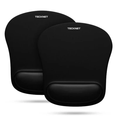 Abbildung von TECKNET Mauspad mit Gelkissen, Memory Foam Mousepad Ergonomisches Wasserdicht Komfort Mausmatte Handgelenkpolster Handauflage für Alle Maus Offfice Heim Computer Laptop, 2 Pack