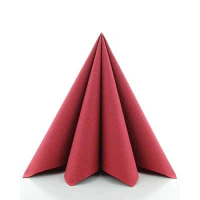 Abbildung von Sovie HORECA Servietten in Bordeaux aus Linclass Airlaid, stoffähnliche Einwegservietten ideal für Hochzeit &amp; Partys, 40 x cm, 50 stück