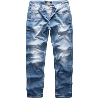 Abbildung von REPUBLIX Herren Jeans Regular Straight Fit Denim Hose Destroyed R07984 Hellblau W30/L32