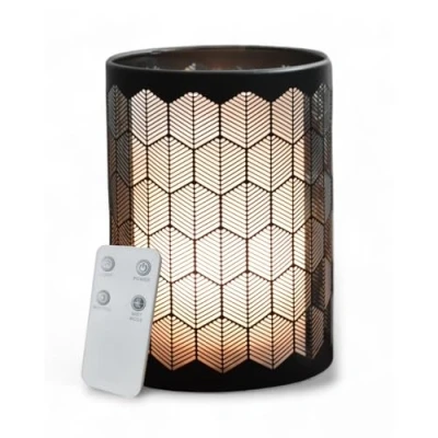 Abbildung von Zen’arôme Verone ätherisches Öl Diffusor Ultraschalldiffusor Aromatherapie Kalt elektrisches Parfüm Home mit Fernbedienung LED Lichtkerzeneffekt in Metall und Glas