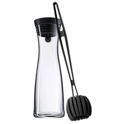 Abbildung von WMF Wasserkaraffe Basic, (Silikondeckel mit Closeup Verschluss, 2 tlg., 1x Karaffe Glas Deckel, Reinigungsbürste), (V 1,0l, Höhe 30,2 cm, Ø 8,8 6,0 9,5 cm)