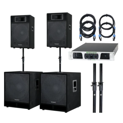 Abbildung von McGrey Powerstage 4200 PA Komplett Anlage 2x 12&#039;&#039; Boxen und 18&#039;&#039; Subwoofer Party Lautsprecher (N/A, 1050 W, Set inkl. Endstufe)