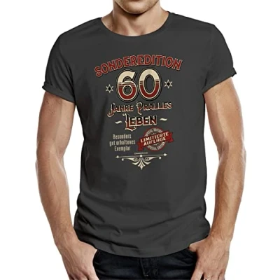 Abbildung von RAHMENLOS® T Shirt Geschenk zum 60. Geburtstag Sonderedition 60 pralles Leben