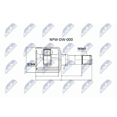 Abbildung von NTY NPW DW 000 Gelenksatz Automatikgetriebe Vorderachse links, getriebeseitig CHEVROLET: Captiva, OPEL: Antara