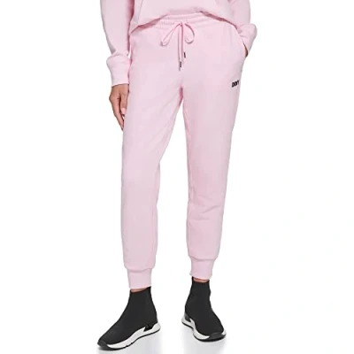 Abbildung von DKNY Damen Sport Metallic Stripe Logo Fleece Sweatpant Trainingshose, Pink Lady, Groß