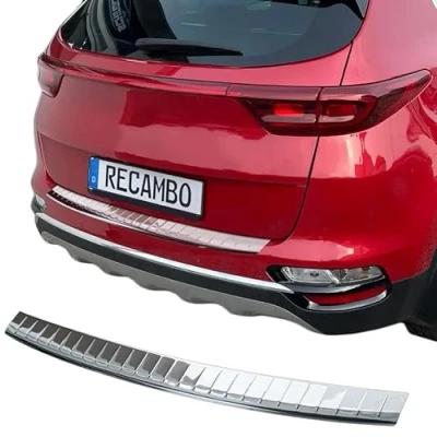 Abbildung von RECAMBO Ladekantenschutz Edelstahl Hochglanz poliert, Chrom Look kompatibel für Kia Sportage QL ab BJ 07/2018 Styling und Schutz die Stoßstange