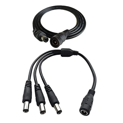 Abbildung von DZYDZR DC 12V Kabel 5,5 x 2,1mm Stecker 1 Buchse auf 3 männliche Stromleitung Splitter und Verlängerungskabel 1m (3,3ft)