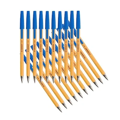Abbildung von Q Connect Kugelschreiber, feine Spitze, Blau 20 Stück. 0,4 mm