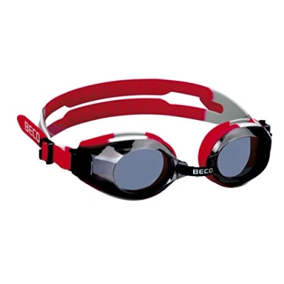 Abbildung von BECO Unisex Erwachsene Arica Profischwimmbrille, rot/grau, One Size