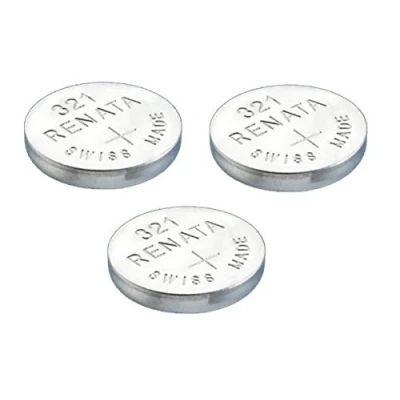Abbildung von 3 x Renata 321 Knopfzellen / Uhrenbatterien Swiss Made, Silberoxid, SR616SW, 1,5 V, auch bekannt als