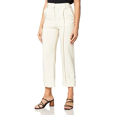 Abbildung von IPEKYOL Womens Ankle Length Pleated Trousers Pants, Ecru, 42