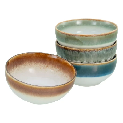Abbildung von CreaTable, 17546, Serie Cascade, 4 teiliges Geschirrset, Buddha Bowl Set aus Steinzeug, spülmaschinen und mikrowellengeeignet, Qualitätsproduktion