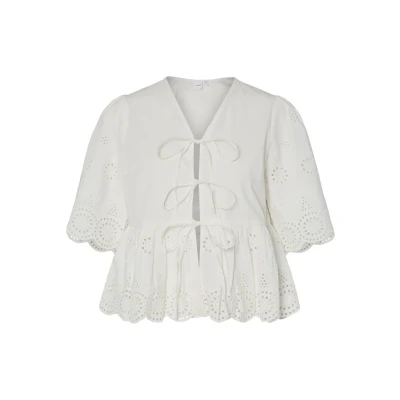 Abbildung von YAS Yascornelia Bluse, Damen, Größe: 38, Star white