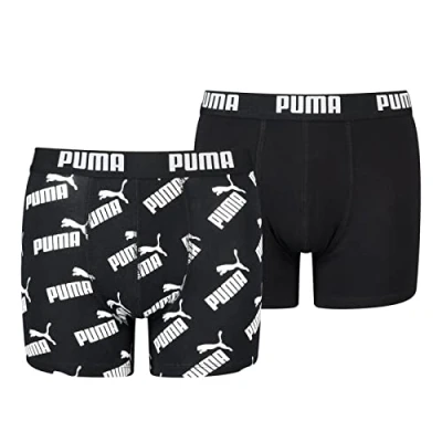 Abbildung von PUMA BOYS AOP Boxer Panties für Kinder, Größe: 134 140, Black