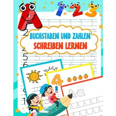 Abbildung von Buchstaben und zahlen schreiben lernen: vorschule Aktivitätsbuch für Kinder Alphabet Linien nachzeichnen ..