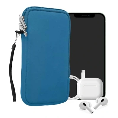 Abbildung von kwmobile Handytasche für Smartphones XXL 7&quot; Neopren Handy Hülle Kornblumenblau Tasche 17,7 x 8,5 cm Innenmaße