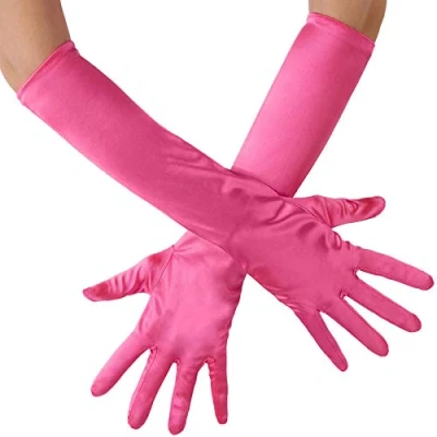 Abbildung von dressforfun Kostüm Lange Satin Handschuhe, Edle Handschuhe in Einheitsgröße