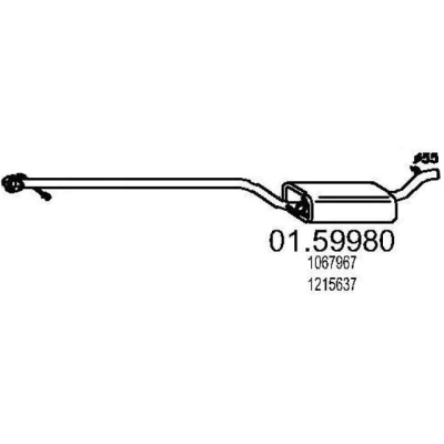 Abbildung von MTS 01.59980 Mittelschalldämpfer 2070 FORD: Focus Mk1 Kombi, Schrägheck, Limousine