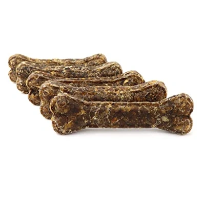 Abbildung von DOGBOSS 100% Natur Kauknochen Hirschhaut oder Pferdehaut speziell für Welpen ab der 16. Lebenswoche &amp; Seniorhunde in verschiedenen Größen und Geschmack (5er 17 cm)