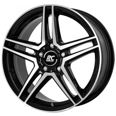 Abbildung von RC Design 5 loch 19Zoll 112mm Alufelge RCD17 schwarz front poliert 0620072344 Felge