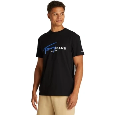 Abbildung von Tommy Jeans TEE Tshirt print, Herren, Größe: 48, Black