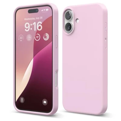 Abbildung von elago Premium Liquid Silikon Hülle Kompatibel mit iPhone 16 Plus Hülle, Ganzkörper Handyhülle, Stoßfest, Schlanke Kratzfester weicher Mikrofaser Innenfutter, 6.7 Zoll (Heiße Rosa)