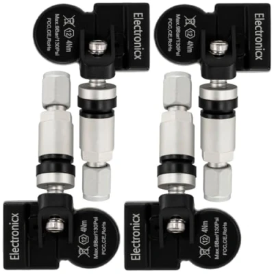 Abbildung von 4x RDKS TPMS Reifendrucksensor Reifendruckkontrollsystem Metallventil Silber passend für CLA C B AMG GT S A