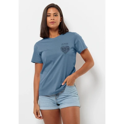 Abbildung von Jack Wolfskin Discover Heart Sport Tshirt, Damen, Größe: Large, Blue