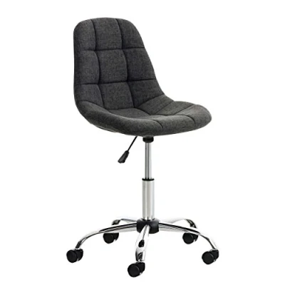 Abbildung von CLP Bürostuhl Emil I Höhenverstellbarer Drehstuhl Mit Stoffbezug Und Metallgestell In Chromoptik Schreibtischstuhl Gestepptem Sitz, Farbe:dunkelgrau