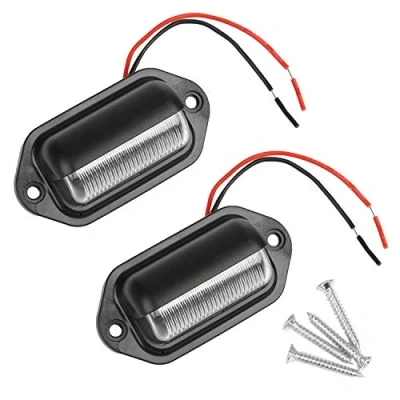 Abbildung von Thlevel 2PCS LED Kennzeichenbeleuchtung 6 SMD Lizenz Kennzeichenleuchte Nummernschildbeleuchtung Nummernschildleuchte für 12V/ 24V PKW, Anhänger, LKW, Wohnwagen